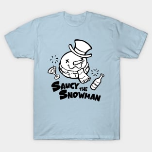 Saucy The Snowman - Black Outlined Version T-Shirt